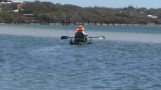 Testing the kayak for the first time